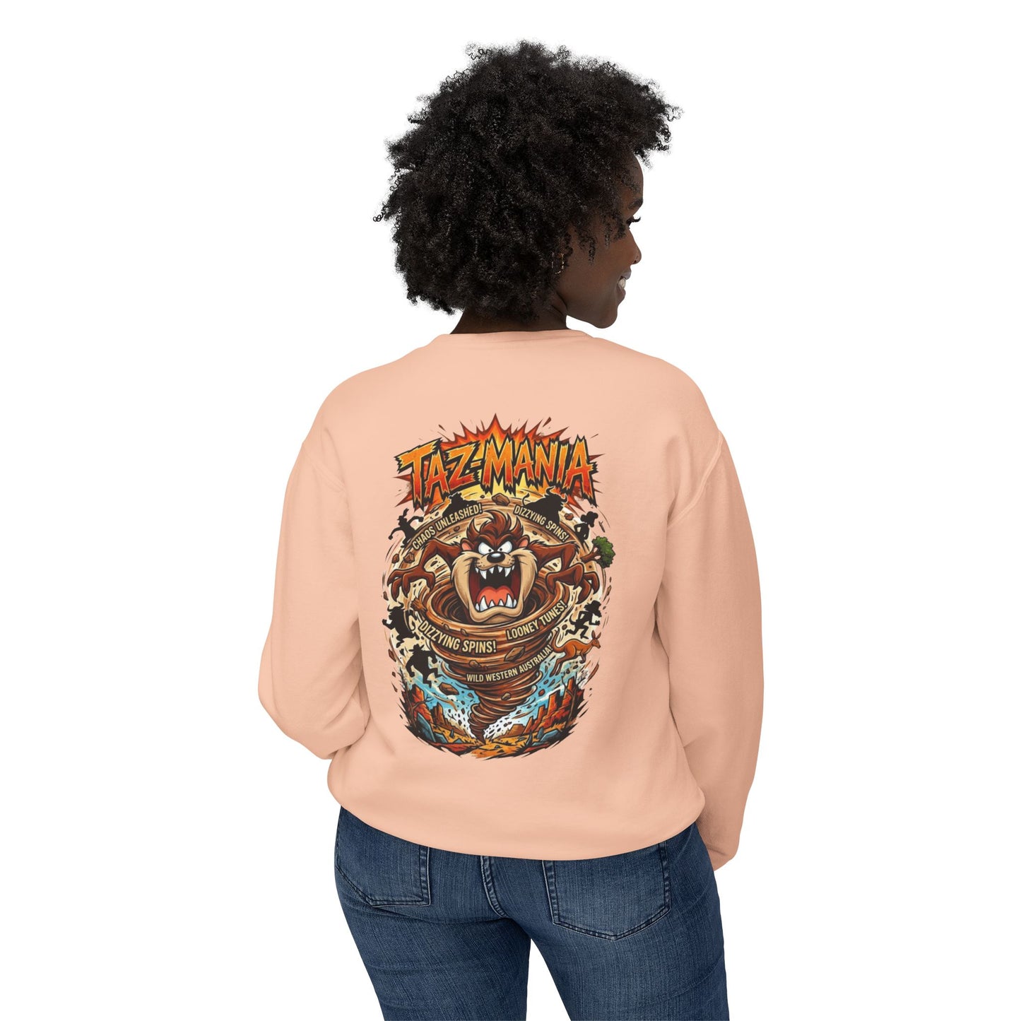 Taz Mania Crewneck Sweatshirt – Retro Cartoon Graphic Pullover