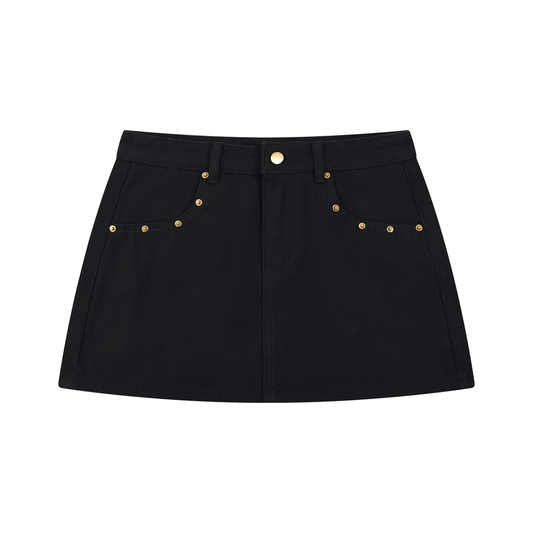 I Love Lucy Women's Studded Denim Mini Skirt