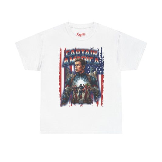 Captain America Graphic Tee - Patriotic Superhero Movie Poster T-Shirt
