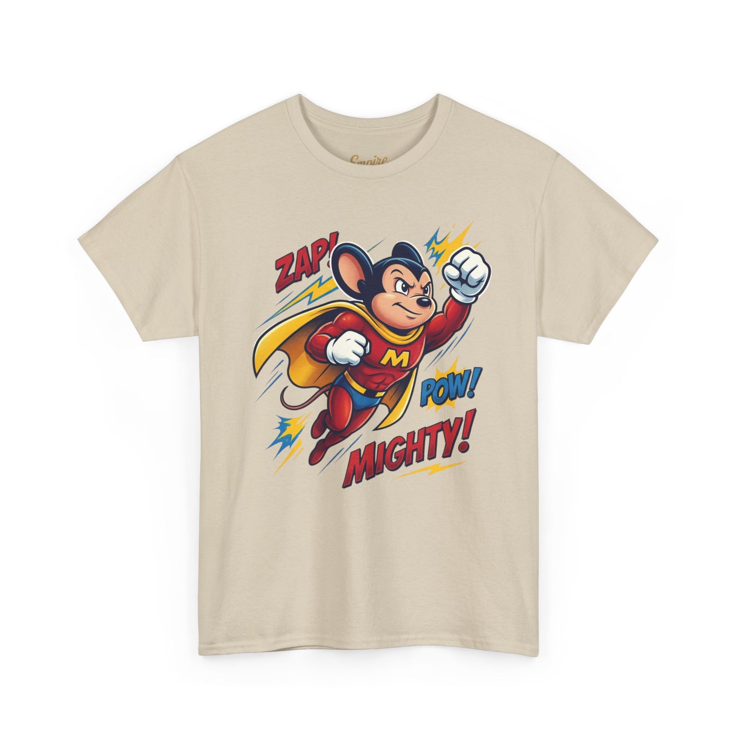 Mighty Mouse Comic Tee — Retro Superhero Kids Graphic T-Shirt