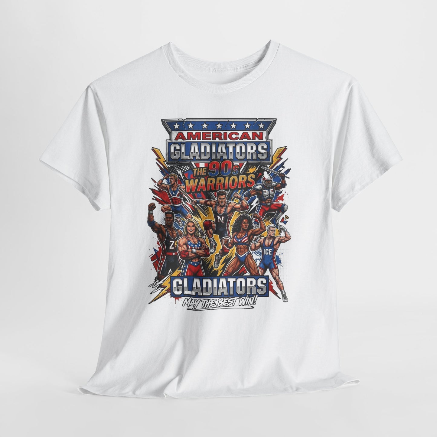 American Gladiators Retro Graphic Tee — Warriors Coliseum Design