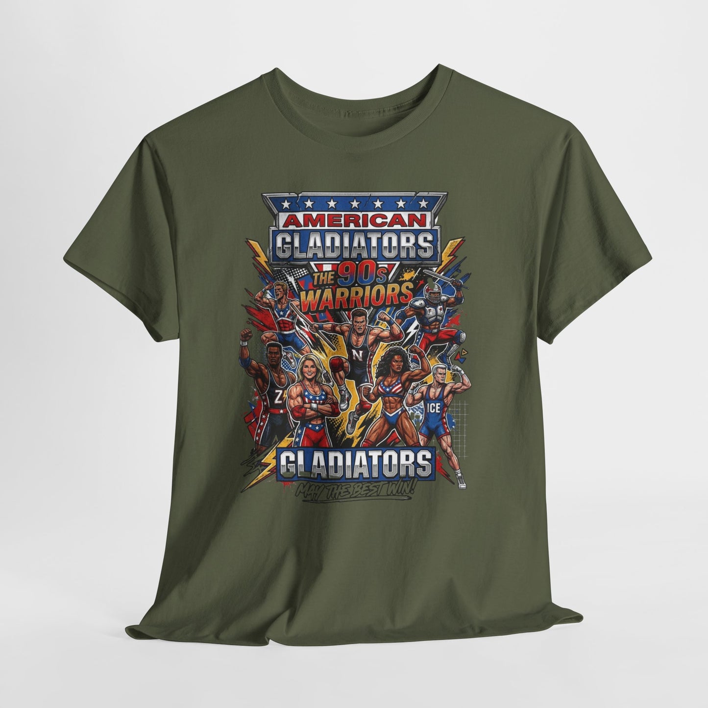 American Gladiators Retro Graphic Tee — Warriors Coliseum Design