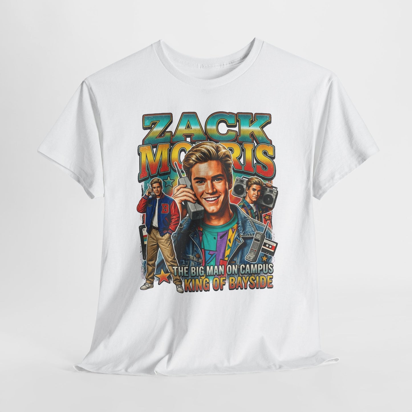Zack Morris Retro TV Tee — 'The Big Man on Campus' Vintage 90s Graphic T-Shirt