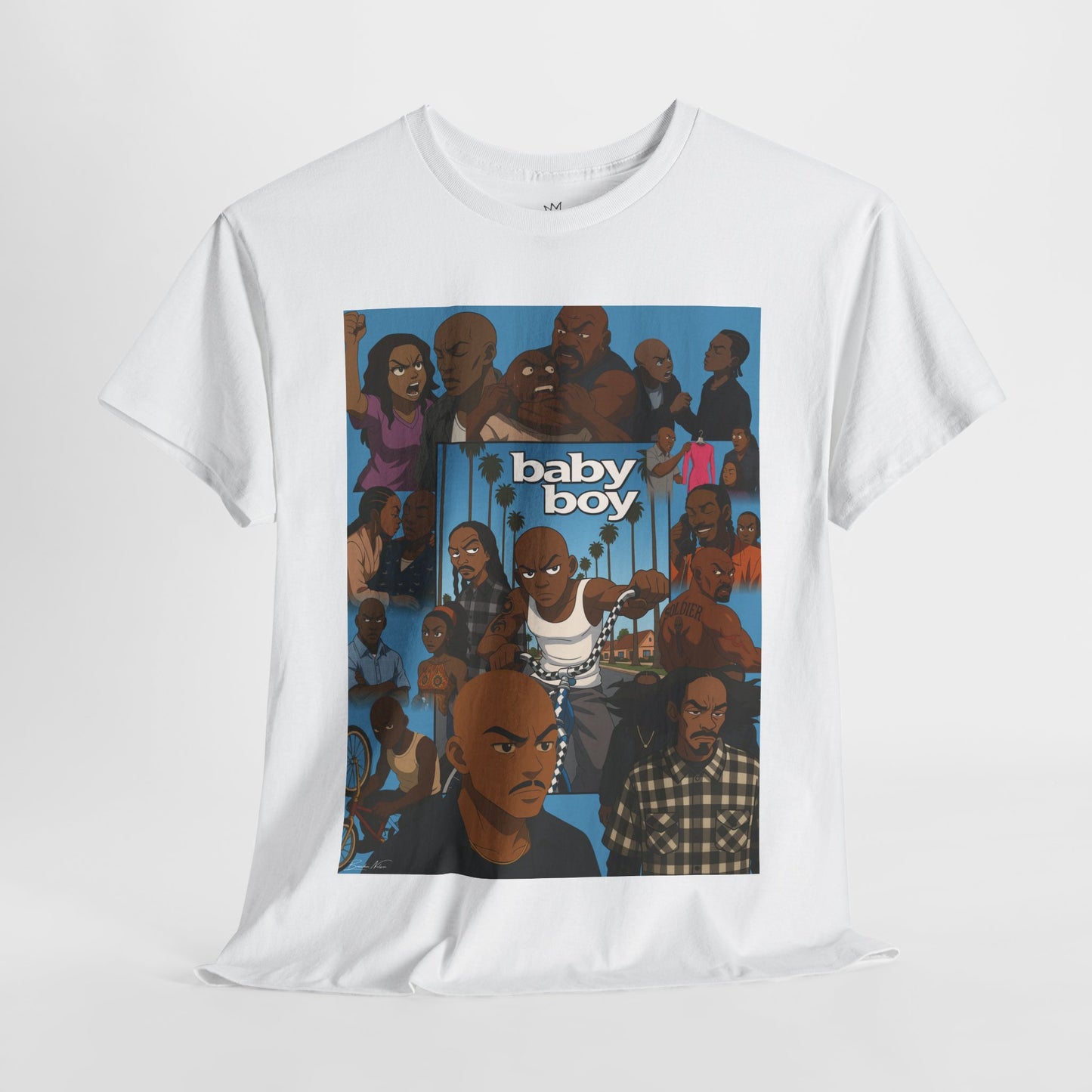 Baby Boy Unisex Heavy Cotton Tee - Retro Cartoon Design