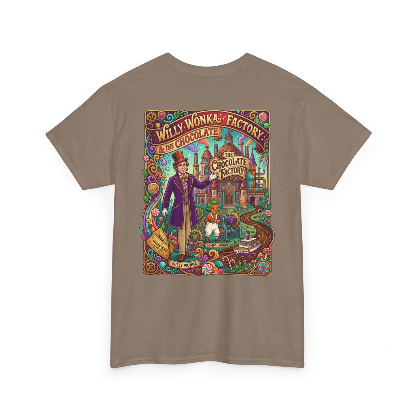 Willy Wonka Factory Graphic Tee — Vintage Chocolate Factory Illustration