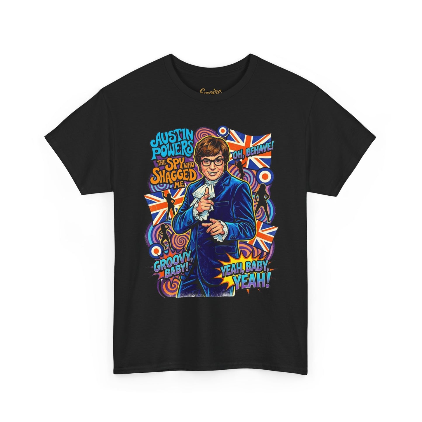 Austin Powers Retro Graphic Tee — "Yeah Baby!" Psychedelic 60s Pop Art T-Shirt