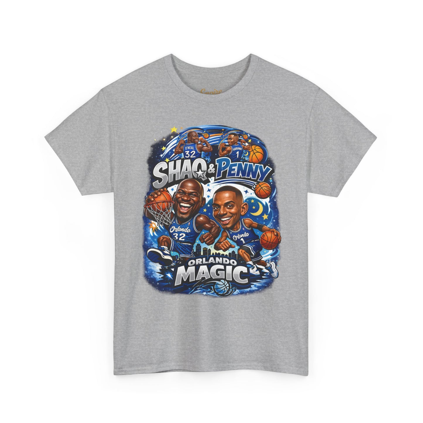 Orlando Magic Basketball Tee — Shaq & Penny Retro Cartoon Design