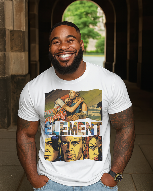 The 5th Element Design, Casual Wear for Music Lovers, Stylish Gift for Friends, Perfect for Festivals, Unisex Summer Shirt