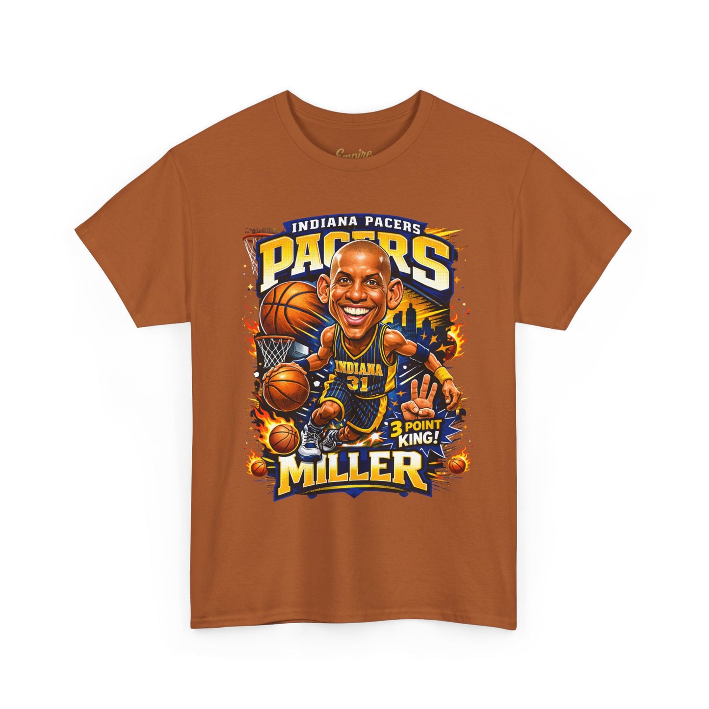Pacers Miller 3-Point King Basketball T-Shirt