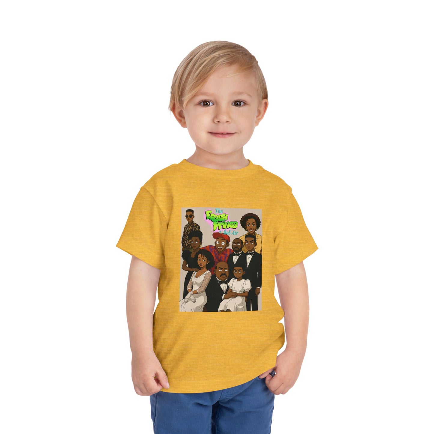 Cool Fresh Prince Cartoon Family Toddler Tee, Fun Kids T-Shirt, Unique Gift for Birthdays, Family Reunion, Playdate Outfit, Everyday Wear