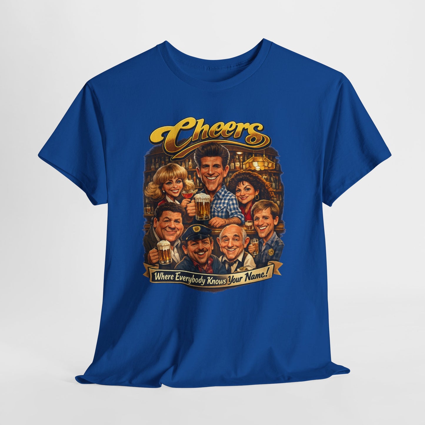 Cheers Cast Vintage Tee — "Where Everybody Knows Your Name" Retro TV Shirt
