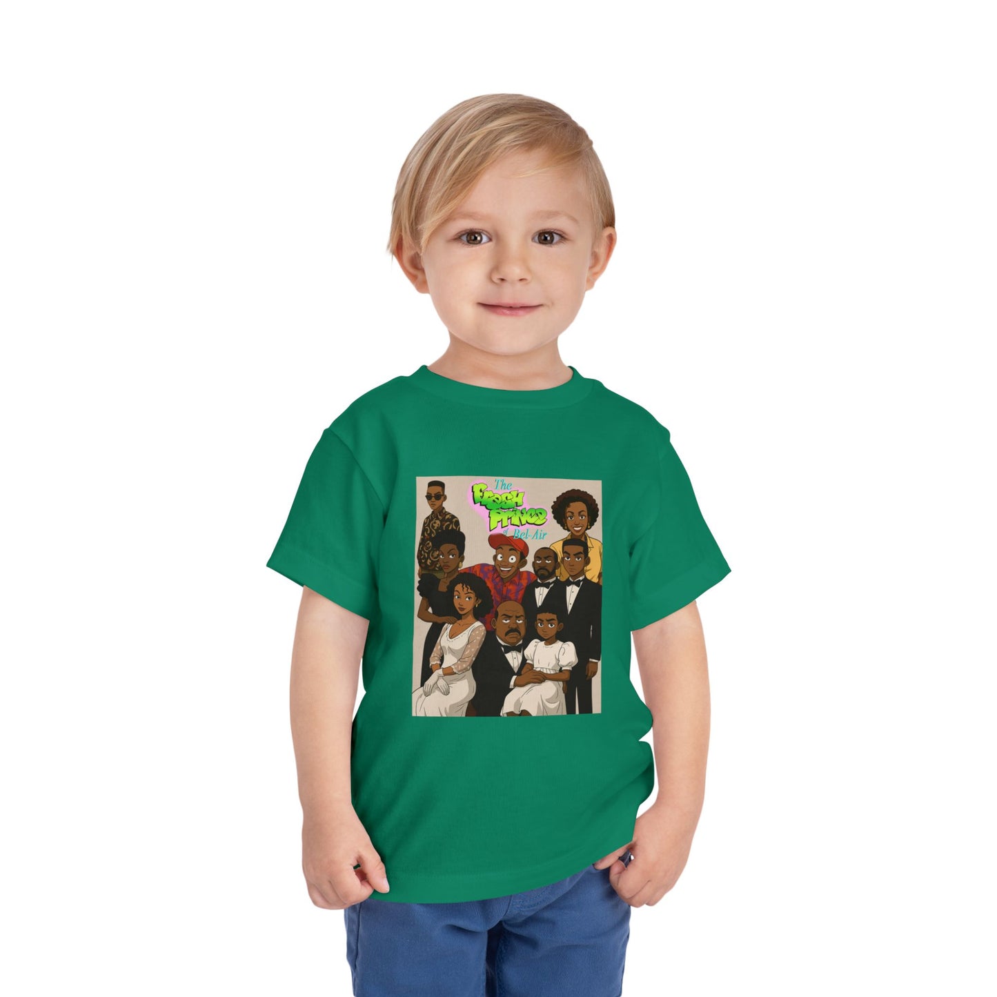 Cool Fresh Prince Cartoon Family Toddler Tee, Fun Kids T-Shirt, Unique Gift for Birthdays, Family Reunion, Playdate Outfit, Everyday Wear
