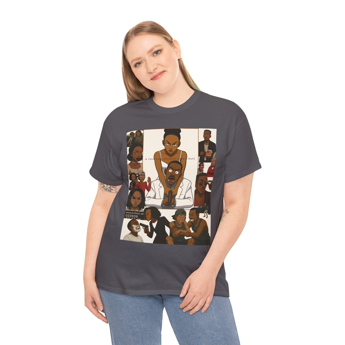 "A Thin Line" Unisex Heavy Cotton Tee - Artistic Tribute Design