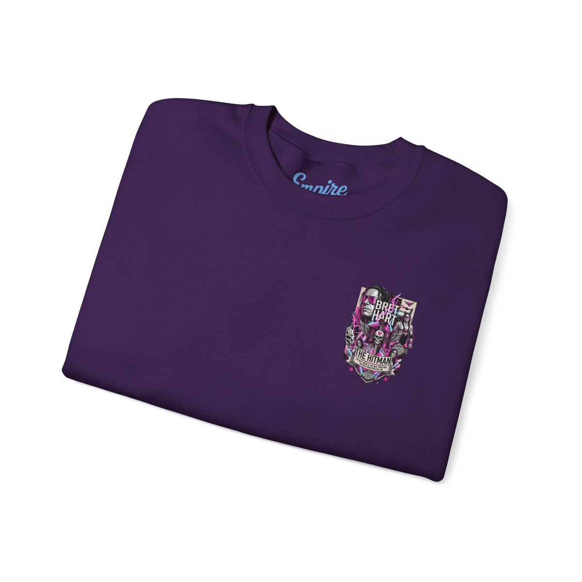 Retro Wrestling Crewneck Sweatshirt – 'The Hitman' Neon Bret Hart Graphic