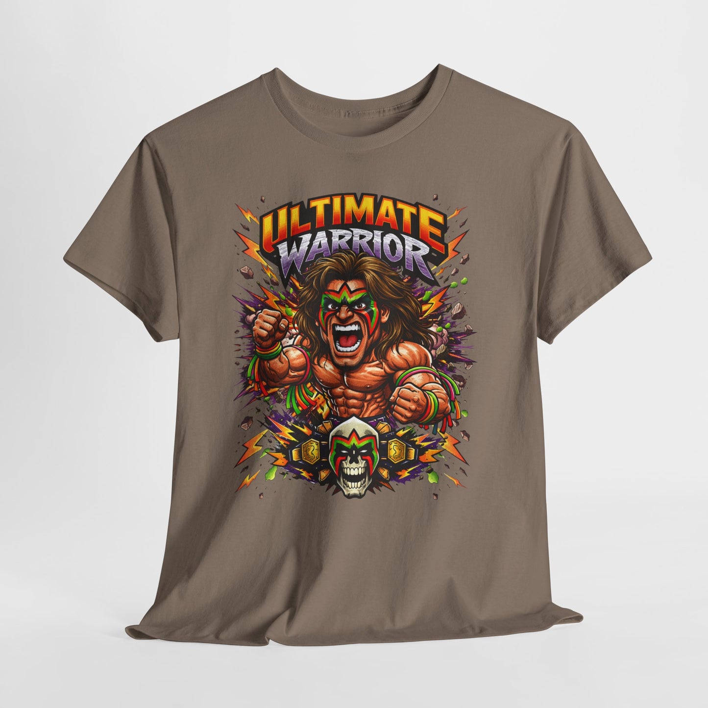 Ultimate Warrior Graphic Tee — Retro Wrestling Mascot T-Shirt