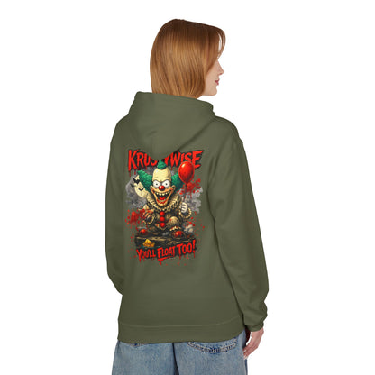'Krustywise' Creepy Clown Design, "You’ll Float Too" Midweight Softstyle Fleece Hoodie