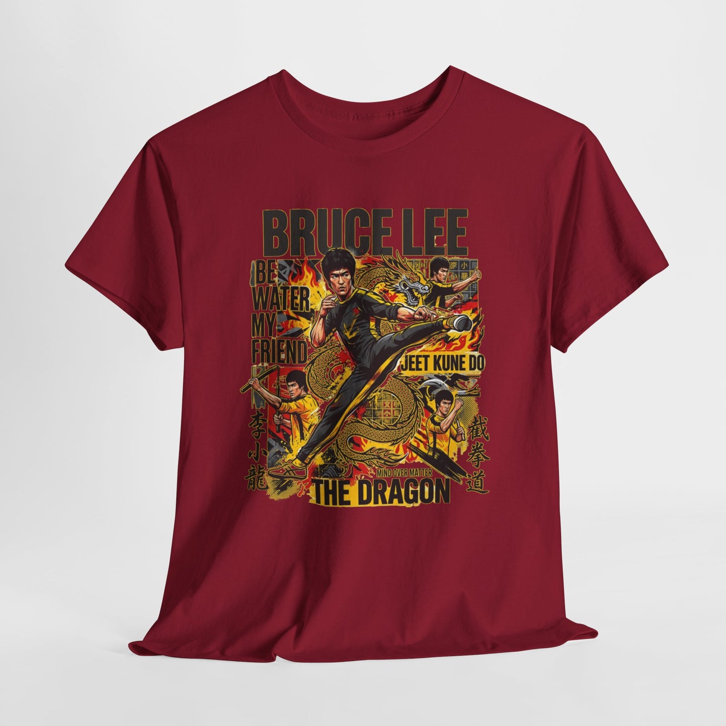 Bruce Lee Dragon Graphic Tee — Martial Arts Vintage Poster T-Shirt