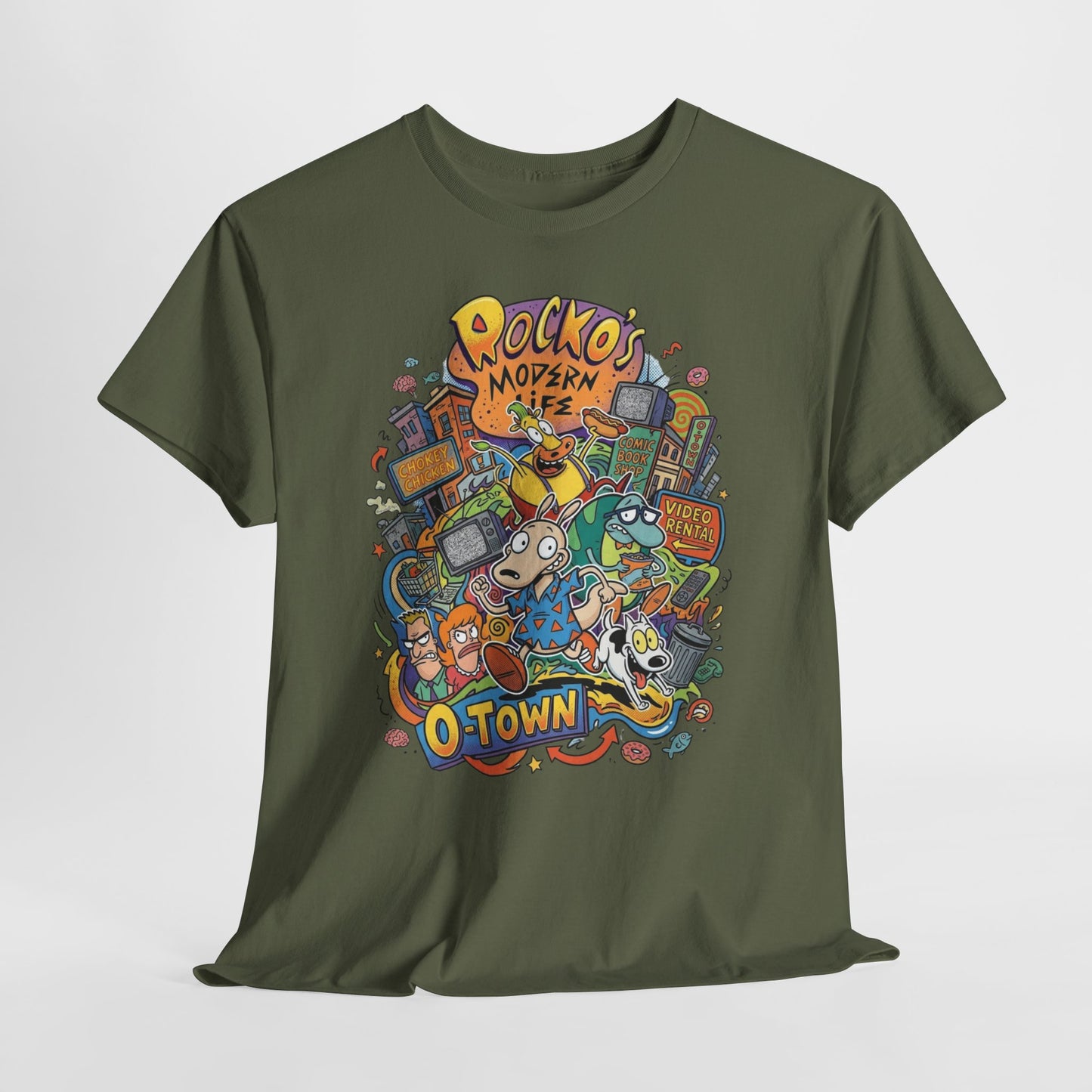 "Rocko's Modern Life: O-Town" Cartoon Retro T-Shirt