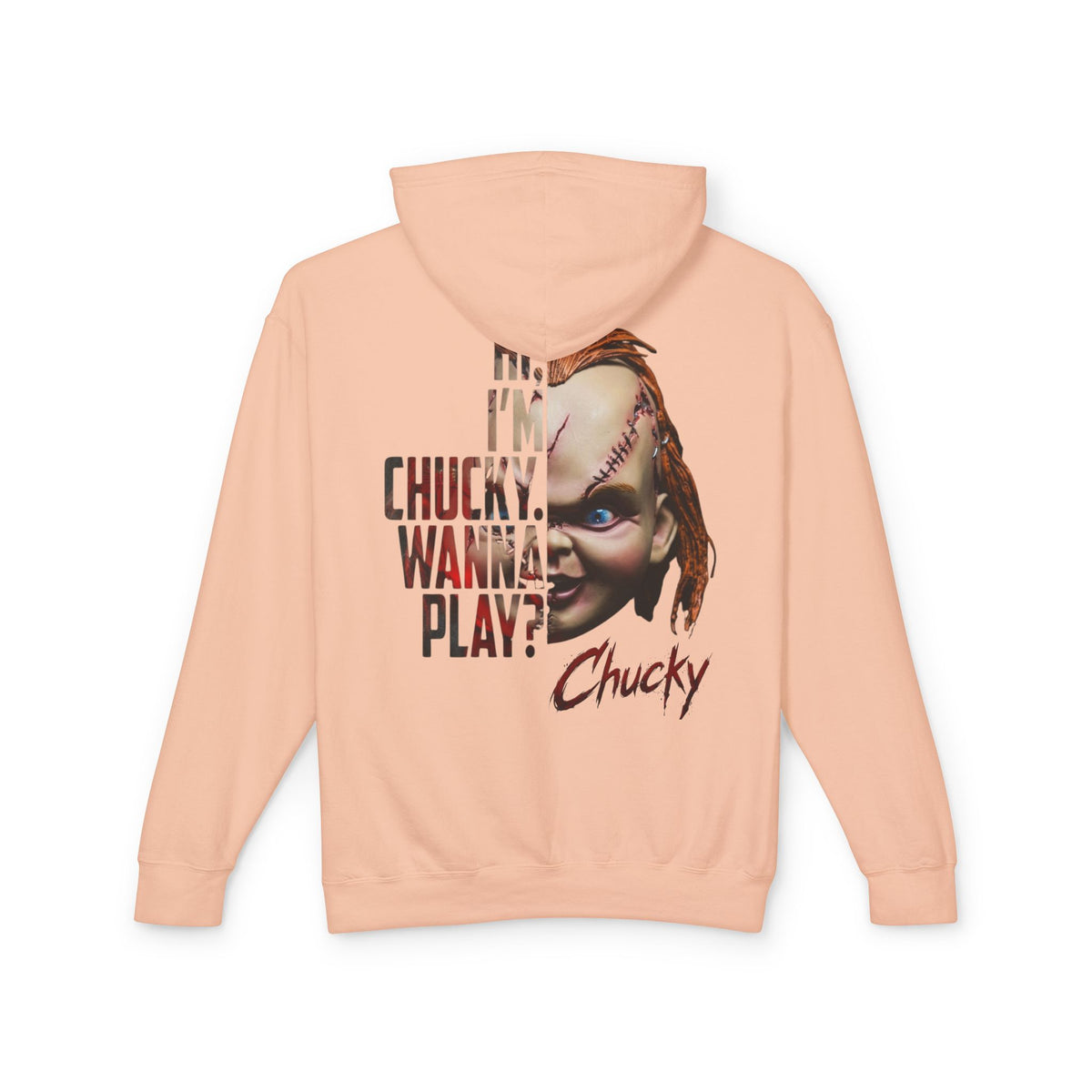Chucky Hoodie - "Hi, I'm Chucky. Wanna Play?" Horror Movie Pullover