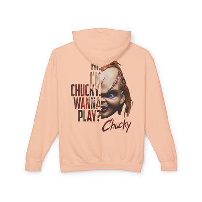 Chucky Hoodie - "Hi, I'm Chucky. Wanna Play?" Horror Movie Pullover