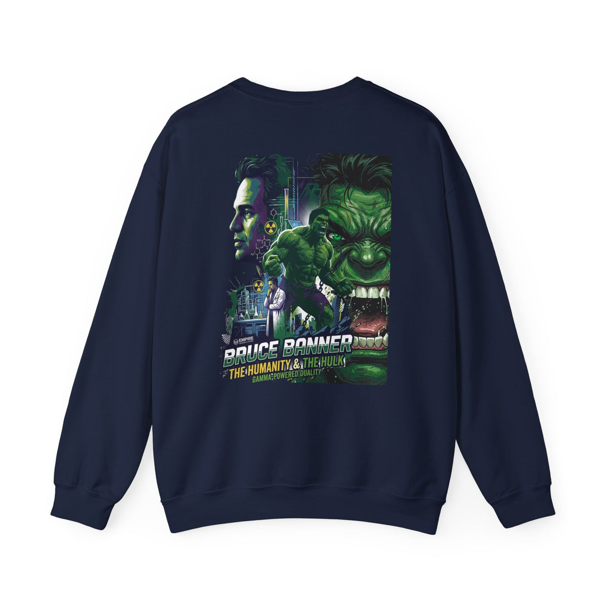 Hulk Graphic Crewneck Sweatshirt — Bruce Banner Movie Poster Design
