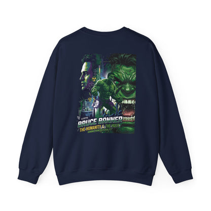 Hulk Graphic Crewneck Sweatshirt — Bruce Banner Movie Poster Design