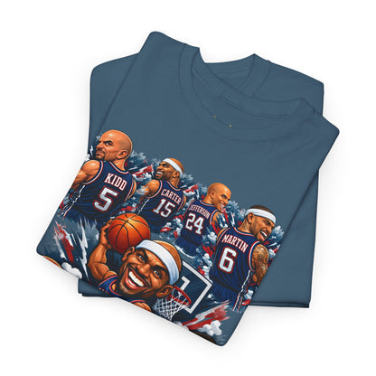 New Jersey Nets Vintage Team Collage T-Shirt — Classic NBA Legends Fan Tee