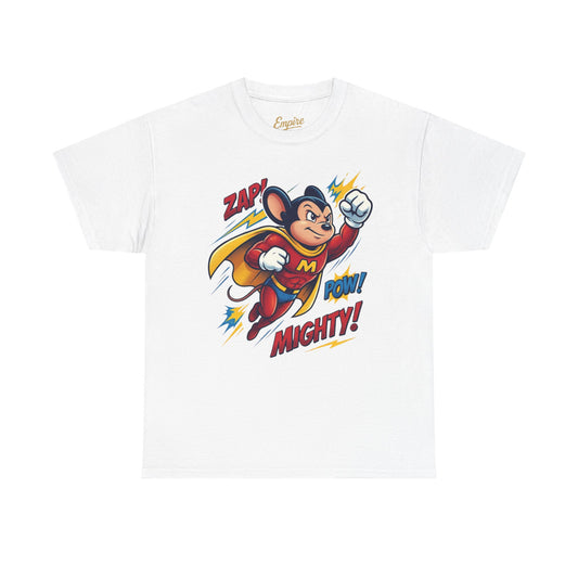 Mighty Mouse Comic Tee — Retro Superhero Kids Graphic T-Shirt