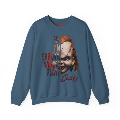 Chucky "Hi, I'm Chucky. Wanna Play?" Crewneck Sweatshirt