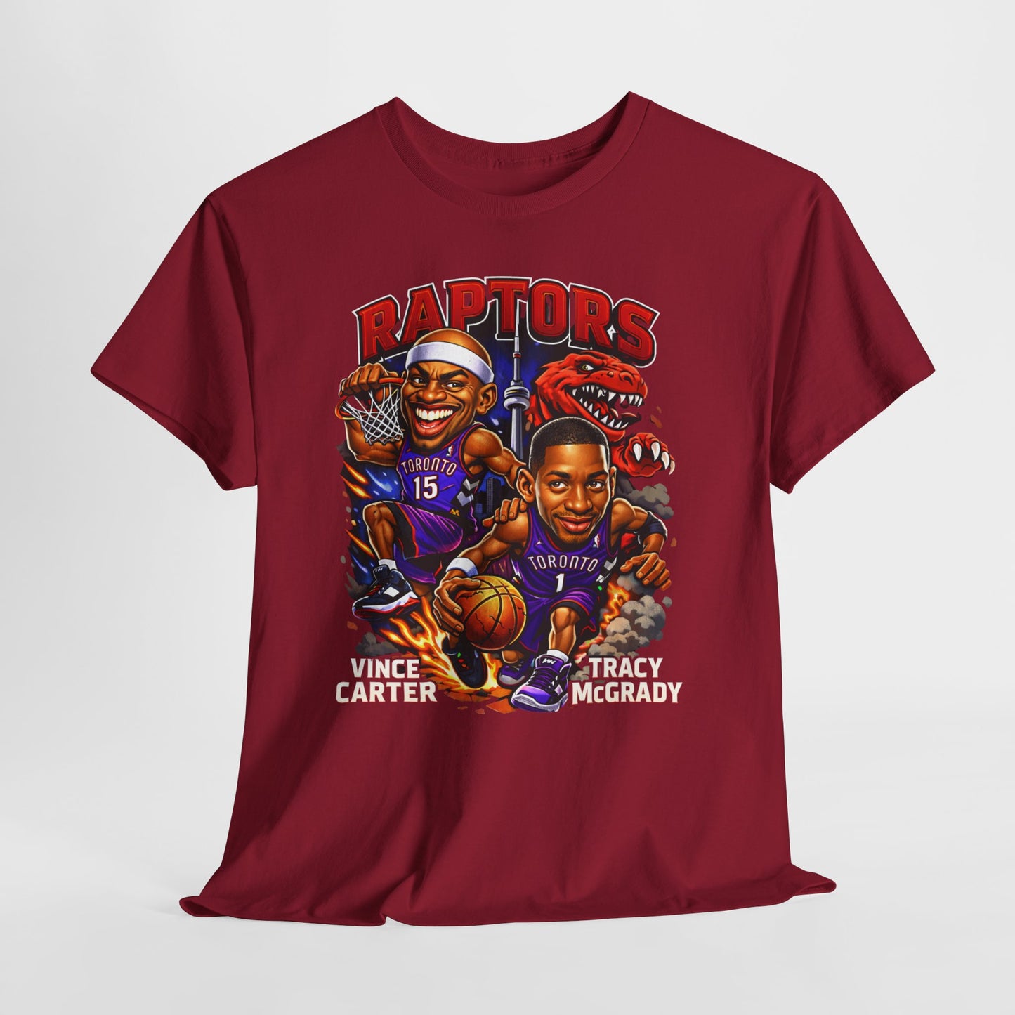 Raptors Basketball Tee — Vintage Cartoon Players Graphic Shirt