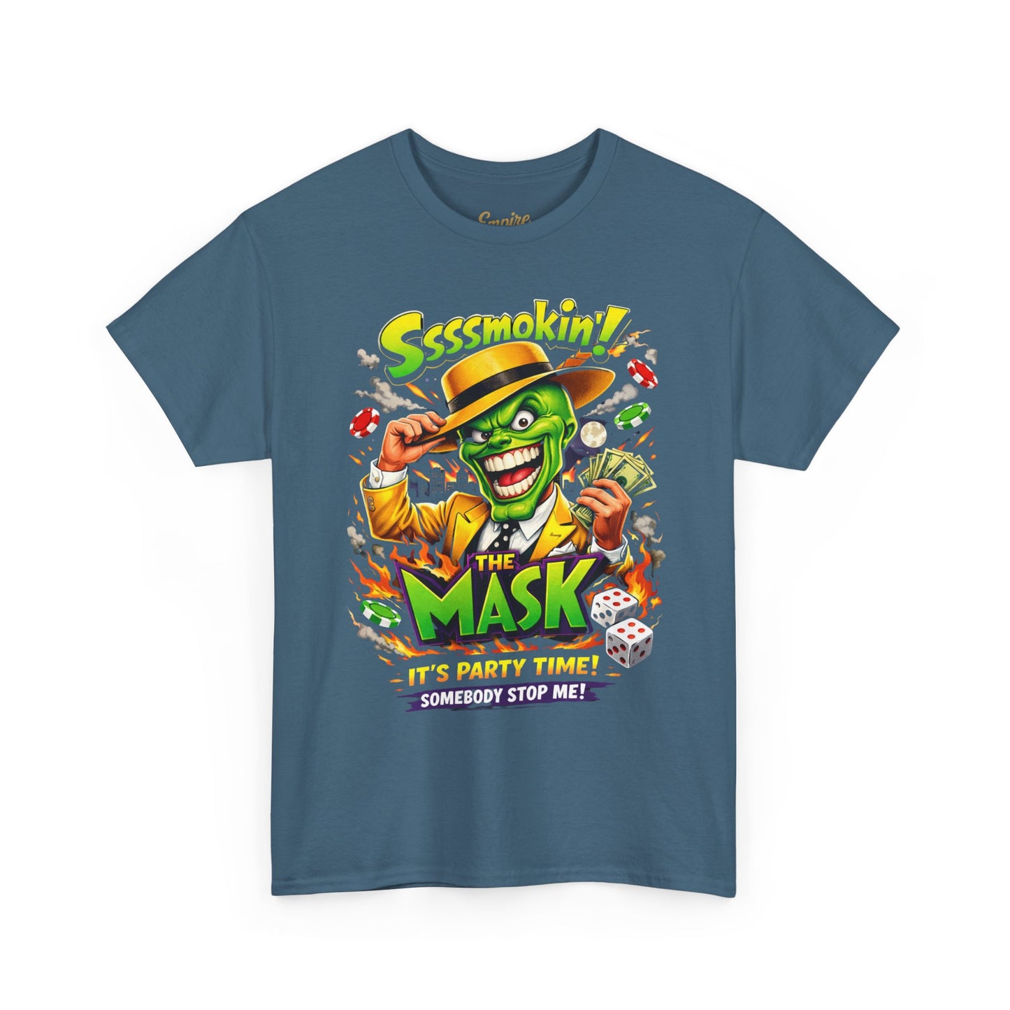 The Mask Graphic Tee — 'Ssssmokin!' Retro Movie Design