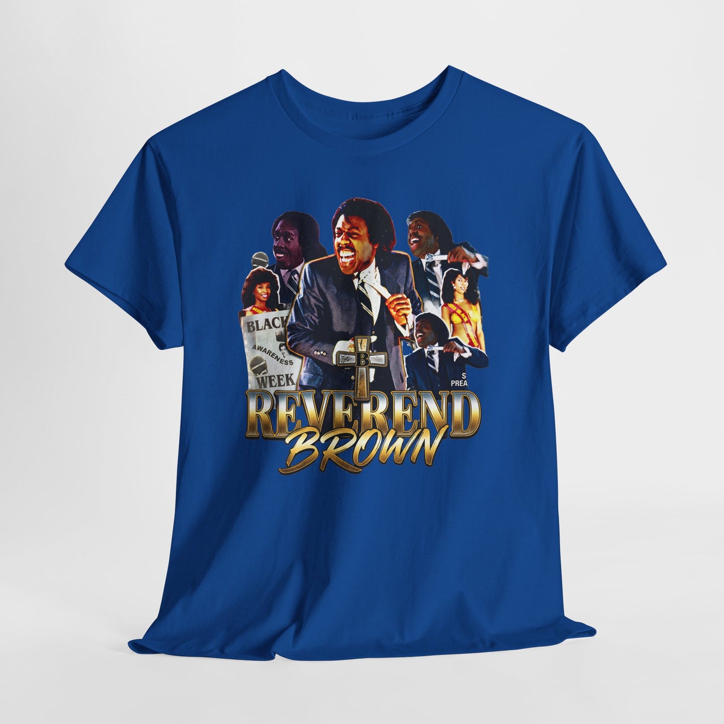 Reverend Brown Vintage Coming To America Collage T-Shirt