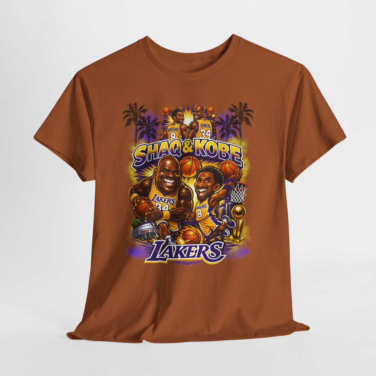 Kobe & Shaq Lakers Tee, Unisex Heavy Cotton T-Shirt, Basketball Fan Apparel, Sports Gift, Retro Basketball Graphic