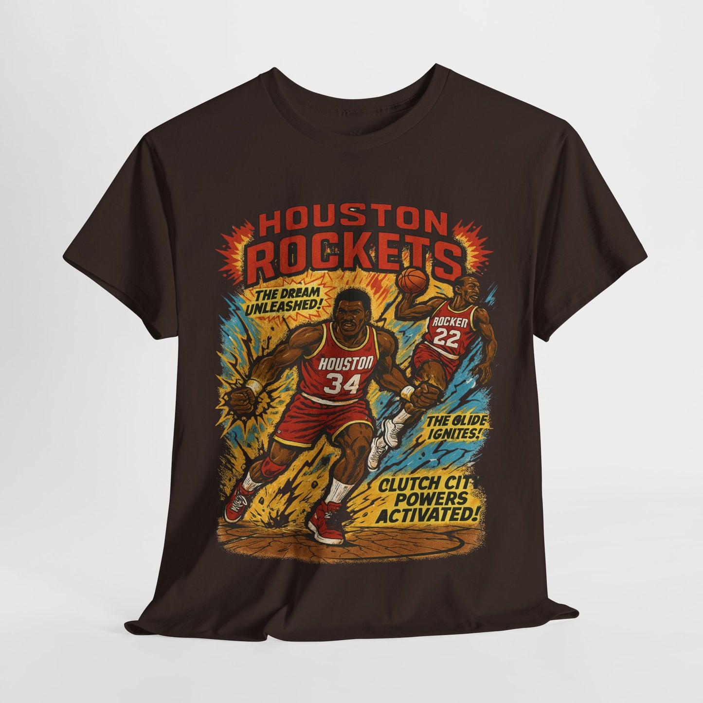 Houston Rockets Unisex Heavy Cotton Tee | Vintage Sports Shirt, Basketball Gift, Retro Sports Tee, Casual Wear, Fan Apparel