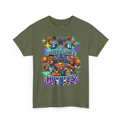 Charlotte Hornets Basketball T-Shirt — Team Player Caricature Tee