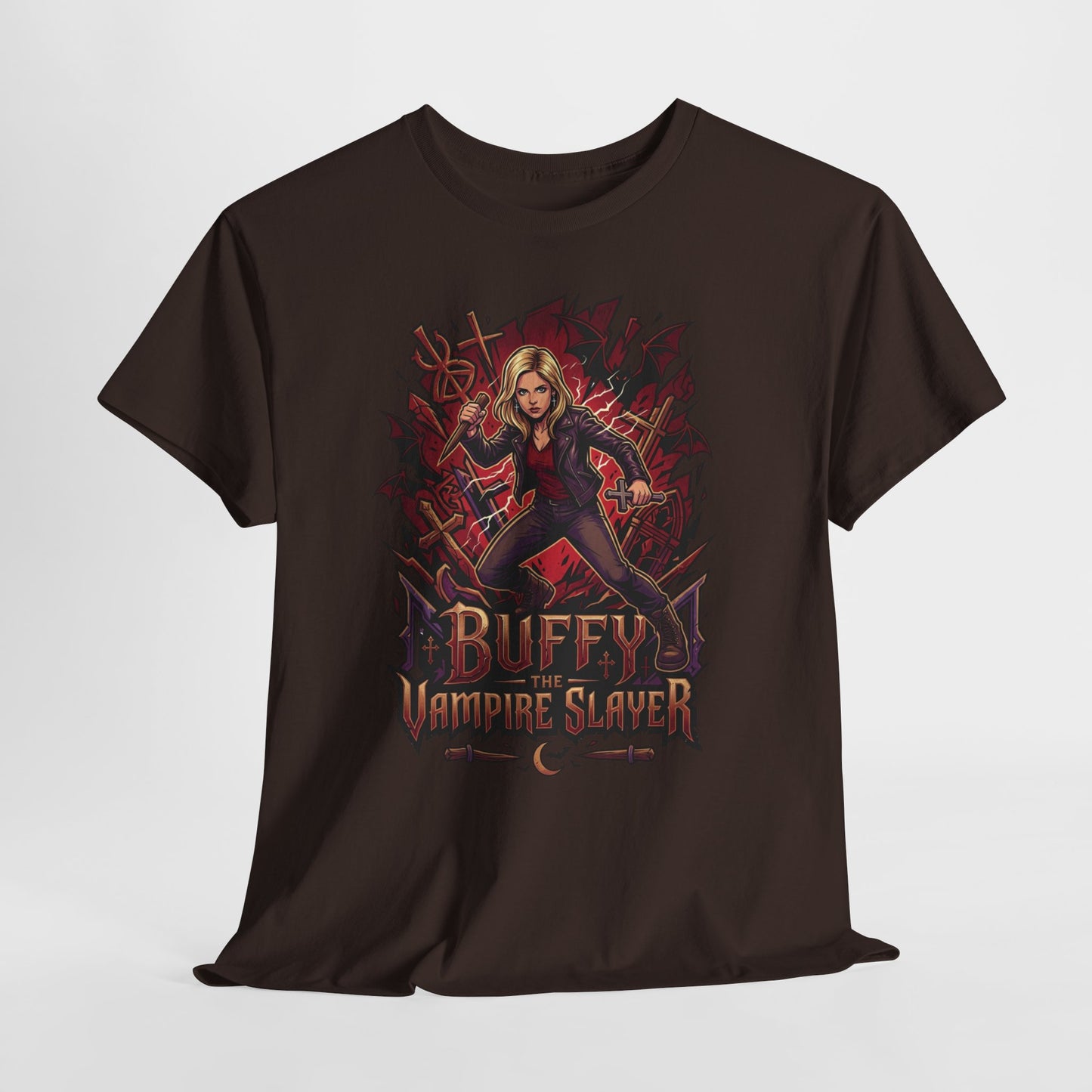 Buffy Vampire Slayer Graphic Tee — Retro Gothic Vampire Hunter Shirt