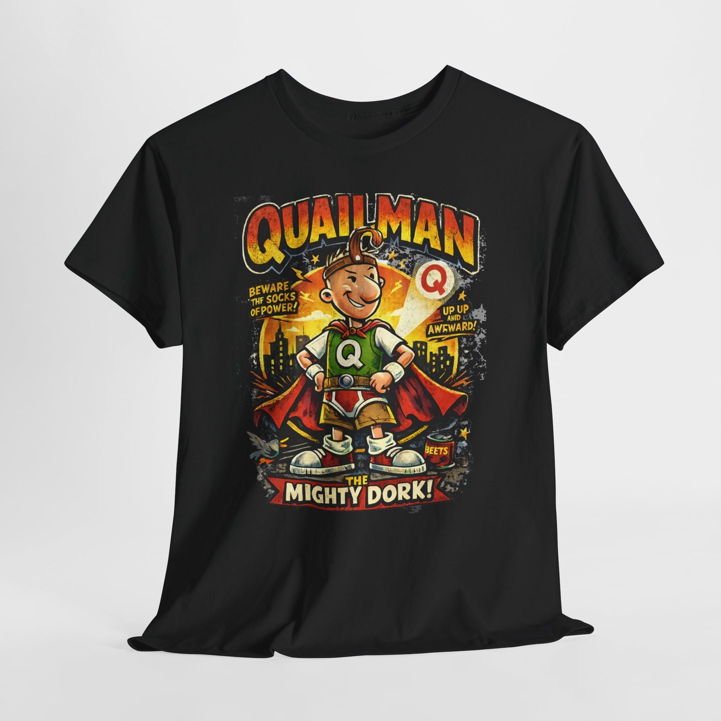 Quailman Mighty Dork T-Shirt — Retro Cartoon Graphic Tee