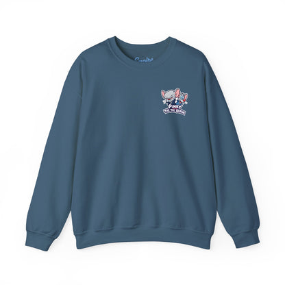 Pinky and the Brain Crewneck Sweatshirt - 'Time to Take Over the World' Graphic