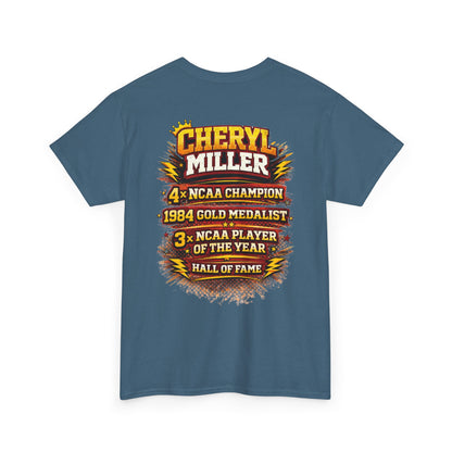 Legendary Cheryl Miller Basketball T-Shirt — 4x NCAA Champion, 1984 Gold Medalist