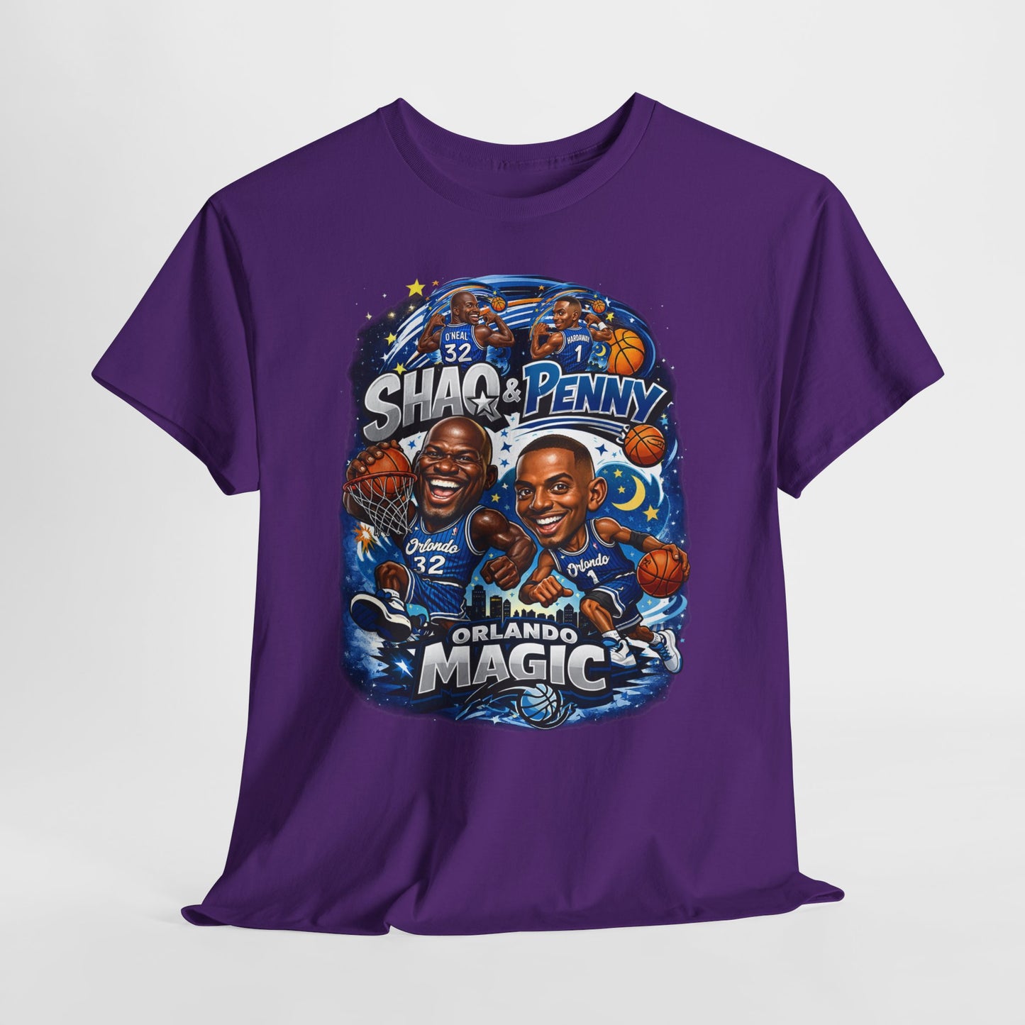 Orlando Magic Basketball Tee — Shaq & Penny Retro Cartoon Design