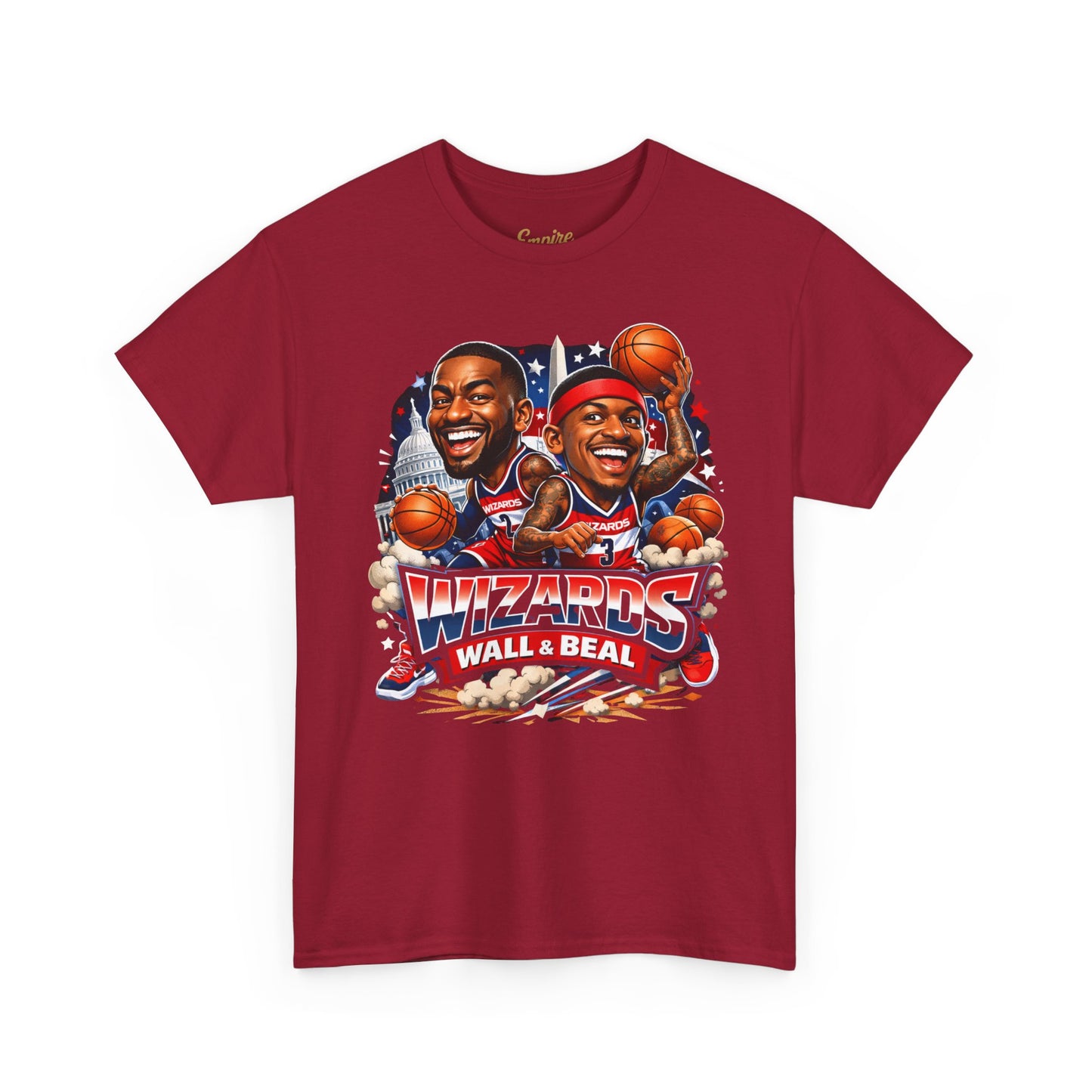 Wizards Basketball Vintage Player Caricature Tee – Wall & Ball Fan Shirt