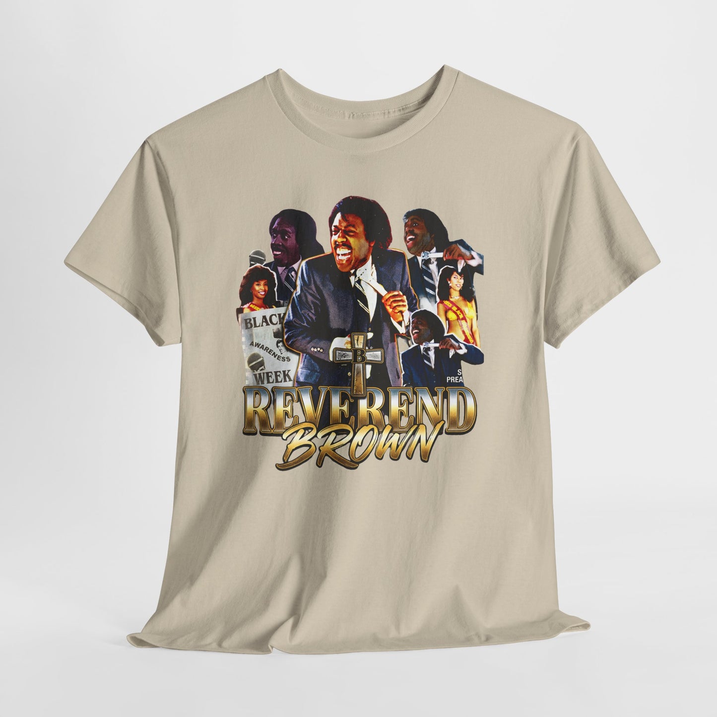 Reverend Brown Vintage Coming To America Collage T-Shirt