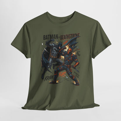 Batman vs Deathstroke Graphic Tee — Vintage Comic Fight Design