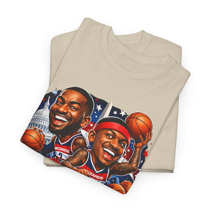Wizards Basketball Vintage Player Caricature Tee – Wall & Ball Fan Shirt