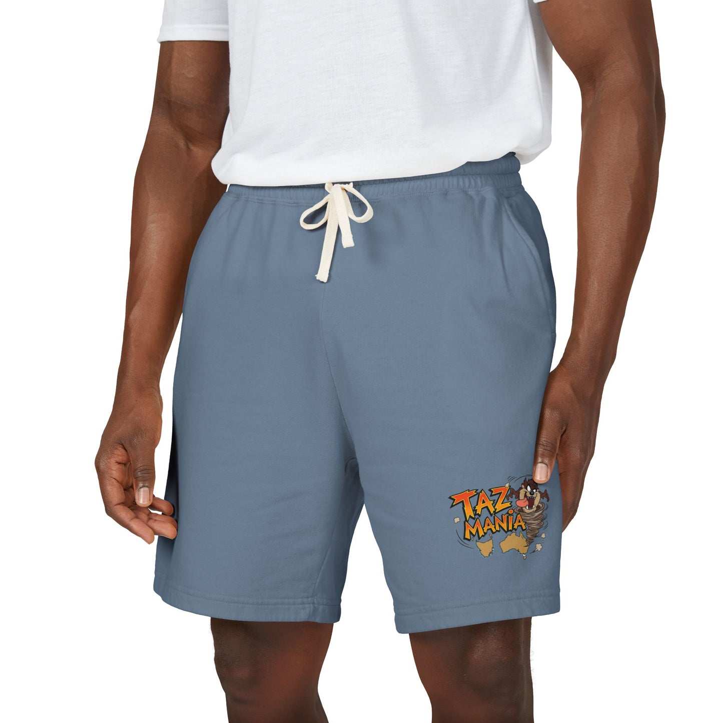 Fleece Sweat Shorts with 'TAZ-MANIA' Vintage Graphic