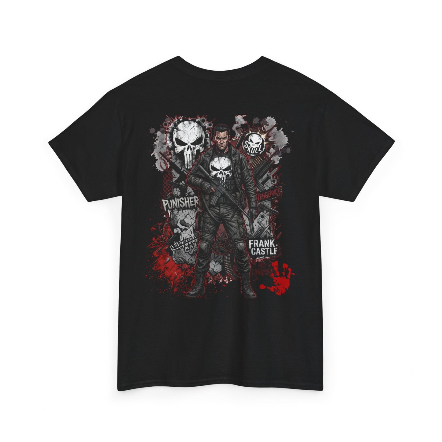 Punisher Graphic Tee — Frank Castle Skull Art Backprint