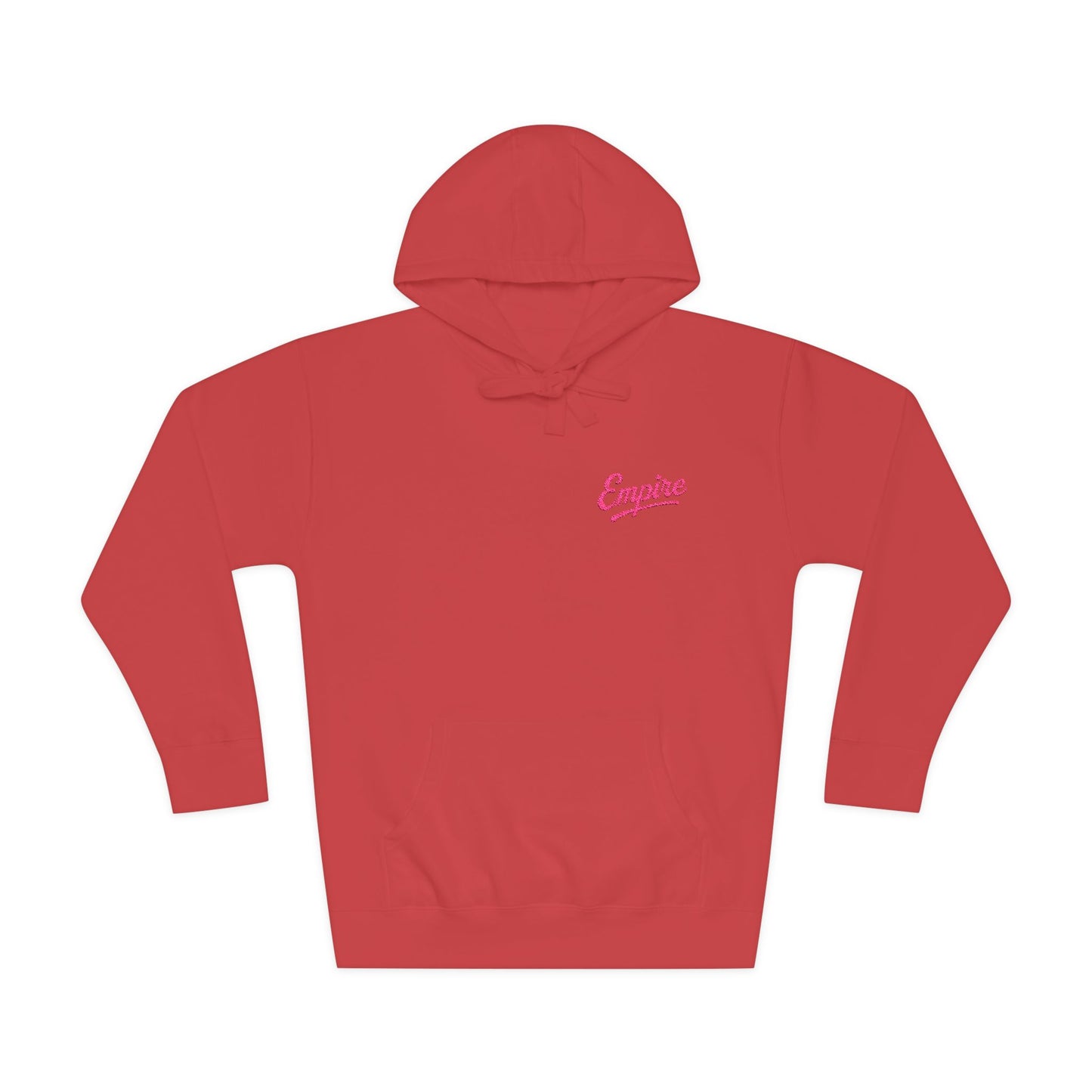 Empire Signature Embroidered Hoodie — Minimal Fleece with Pink 'Empire' Logo