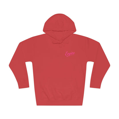Empire Signature Embroidered Hoodie — Minimal Fleece with Pink 'Empire' Logo