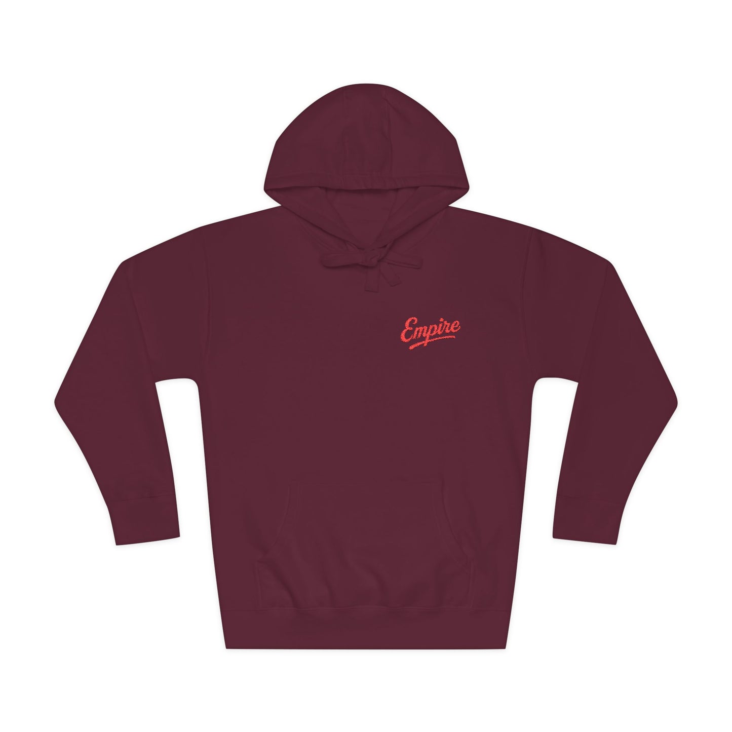 Empire Signature Embroidered Hoodie — Minimal Fleece with Red 'Empire' Logo