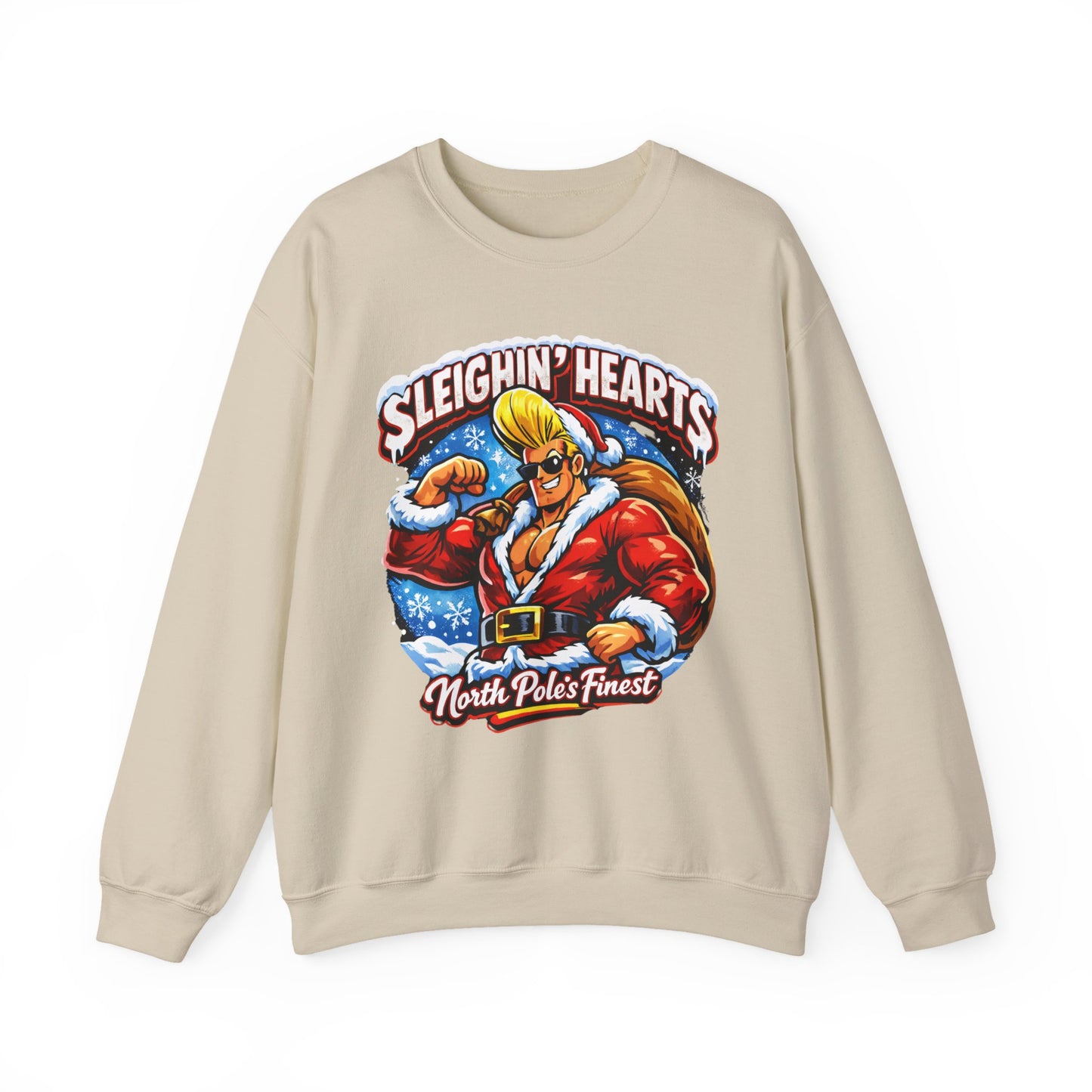 Johnny B 'Sleighin' Hearts' Crewneck Sweatshirt — Where the Ho-Ho-Ho's At